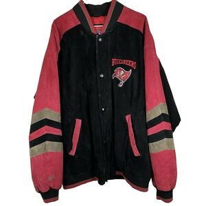 Vintage G-III‎ NFL Tampa Bay Buccaneers Leather Quilt Lined Jacket Men Size 2XL